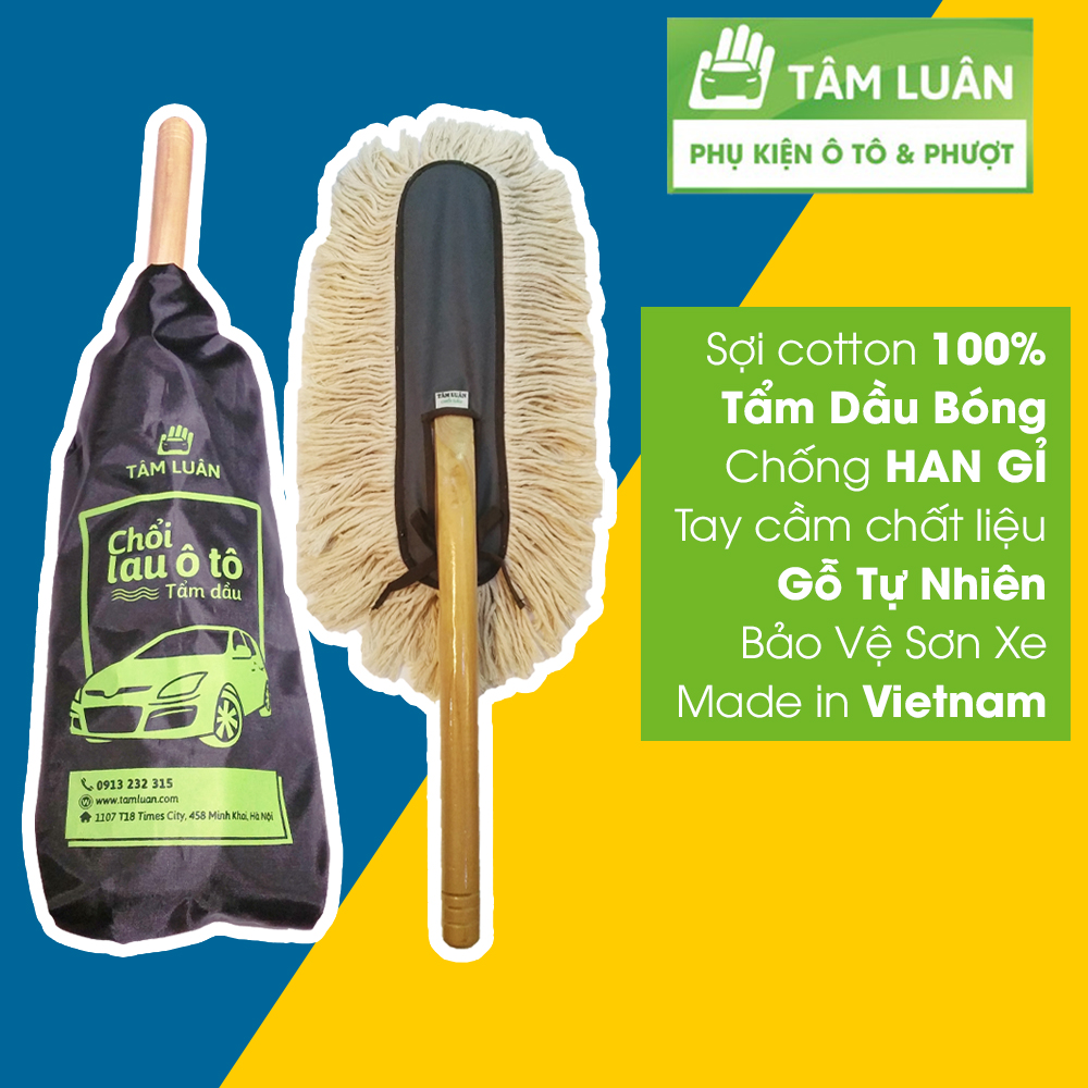 Chổi lau xe ô tô tẩm dầu chuyên dụng bảo vệ sơn, chổi lau ô tô Tâm Luân, chổi dầu lau xe ô tô, chổi quét bụi ô tô, choi quet bui xe ô tô