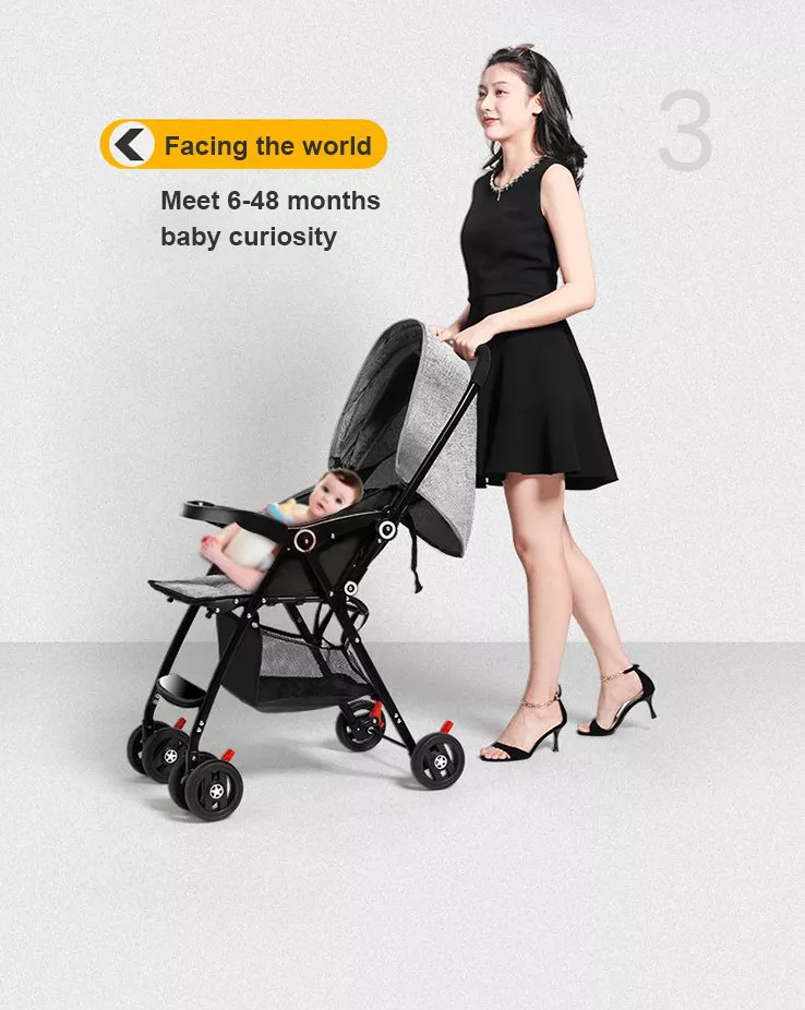 Xe đẩy 2 chiều 3 tư thế nằm - ngả - ngồi - siêu nhẹ - gấp gọn NewBeginning
