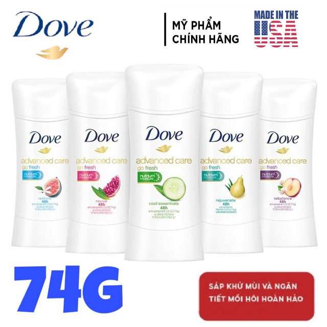 1 chai Lăn sáp khử mùi nữ Dove Invisible Advanced Care 74g Cool Essentials
