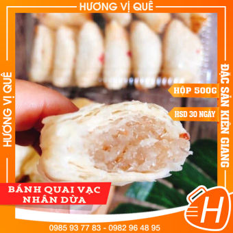 Bánh Quai Vạc Nhân Dừa - Hộp 500g - Đặc Sản Kiên Giang