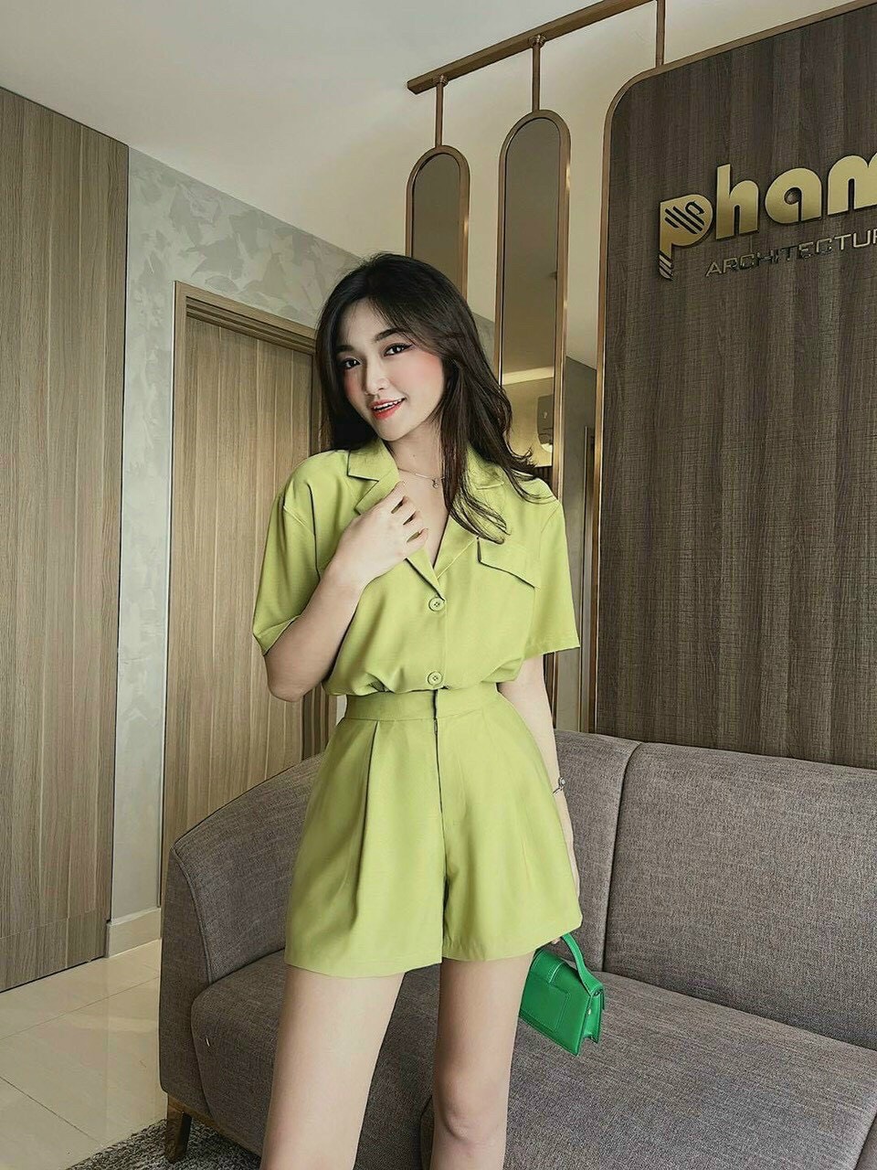 [ Voucher 50k Freeship Max 0 đồng toàn quốc ] Set đùi Hàn Quốc chất vải for, set nữ mặc đi chơi, áo cổ V tay ngắn, quần đùi nữ sang chảnh, kèm ảnh thật