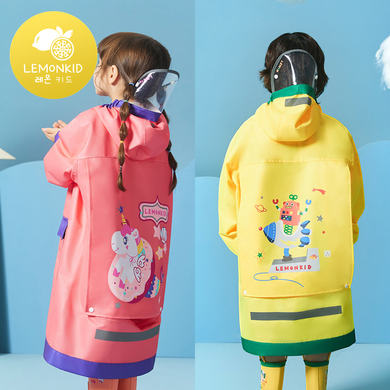 Lemonkid áo mưa trẻ em áo mưa cho bé hình thú xuất áo mưa có túi cho trẻ em lk2211014