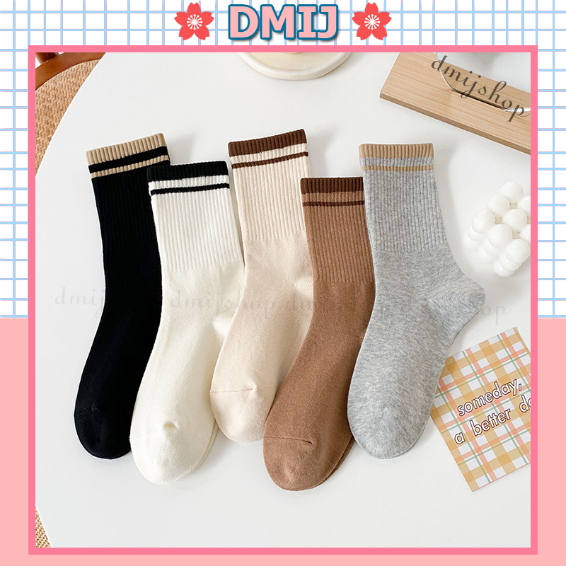 Tất nữ cổ cao phong cách vintage Hàn Quốc nhiều màu vớ nữ cổ cao họa tiết đáng yêu