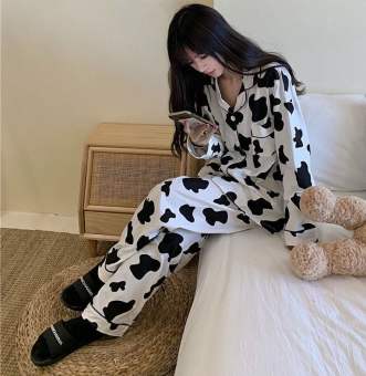 Set Bộ Pijama Bò Sữa DD From Rộng Unisex Lapi VN, Đồ Bộ Mặc Nhà Tay Dài Freesize, Nam Nữ Đều Mặc Đẹp Azxe3