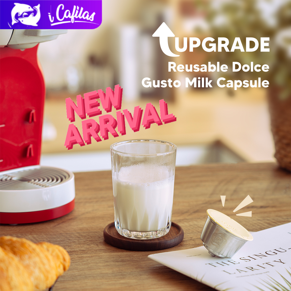New Version【i Cafilas】[HLB24] Reusable Coffee Capsule Filter Nescafe Refillable Milk Foam Automatic Milk Beater Capsule Cup Crema Coffee DIY for DOLCE GUSTO MINI ME,MIN,GENIO2,FONTANA,PICOLO,CREATIVE,MELODY 2,ESPERTA ราคา 329 บาท*ส่งฟรี