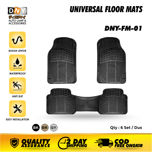 DNY universal car carpet 1 set 4 PCs // car mats Universal 2 row Toyota/Honda/Mazda/Mitsubishi/Datsun / Nissan / DFSK / Wuling / Hyundai / Kia / Chevrolet / Renauld / Mazda / Isuzu / Lexus / Isuzu/ Avanza/brio/Xpander/ Universal Harga 175,380 rupiah*Gratis Ongkir