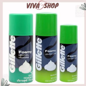 Kem bọt cạo râu GILLETTE Foamy Shaving Foam 175g Menthol - Lemon - Kem cạo râu