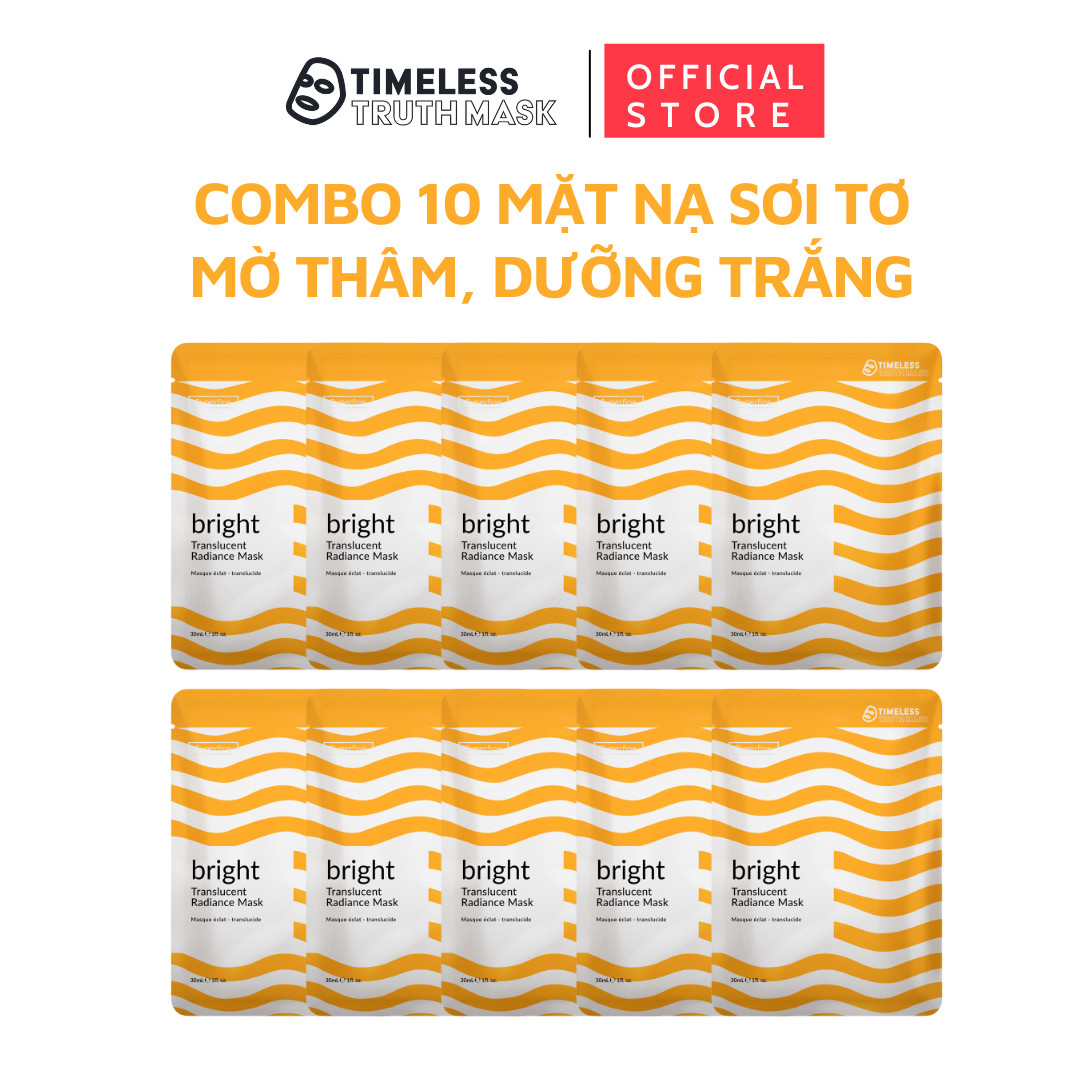 Combo 10 Mặt nạ sợi tơ siêu nhẹ làm trắng da, bổ sung collagen Timeless Truth Mask Superfine Bright (10*30ml/miếng) DateT9T102024