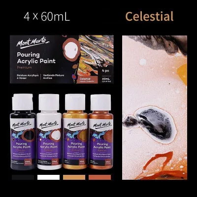 4x60ML Per Pack Mont Marte Premium Pouring Acrylic Paint Fluid Acrylic Paint Art Supplies (6)