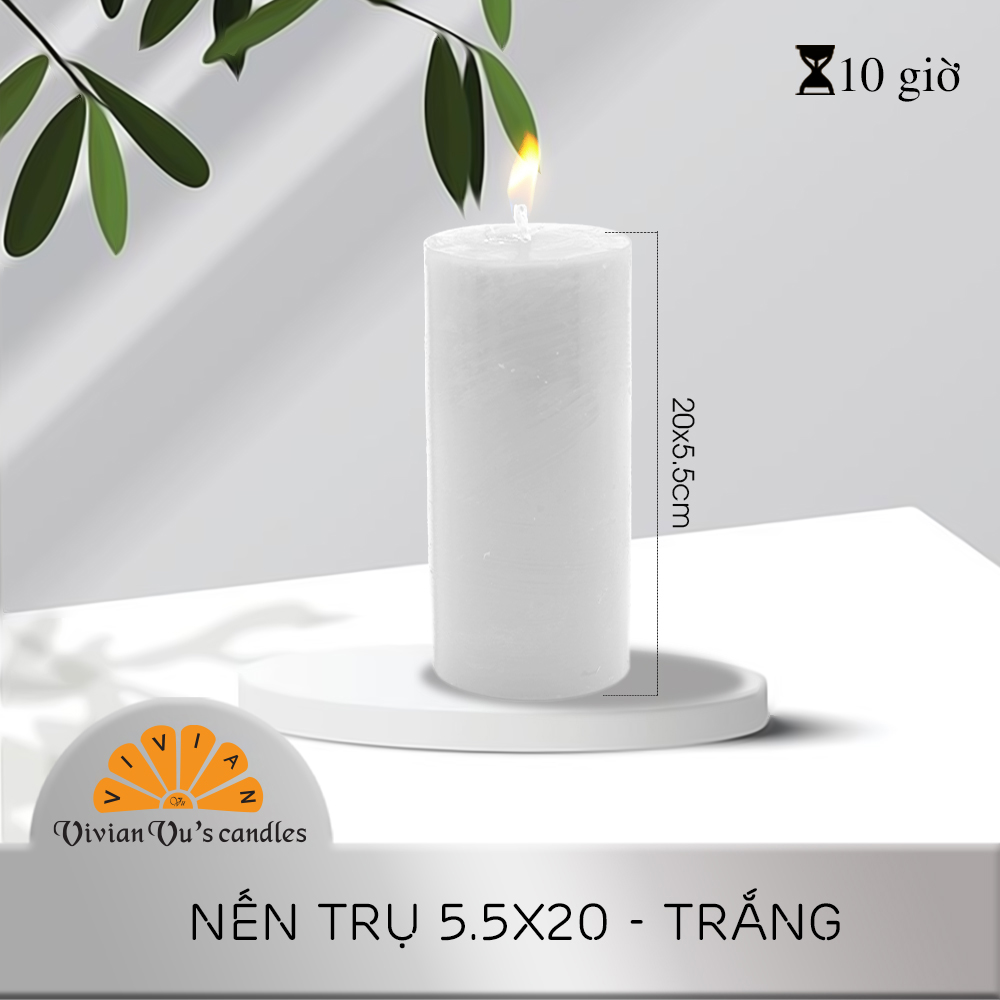 Nến Trụ Tròn VIVIAN Vivian Vus Kích Thước 5.5x20cm - Nến Nghệ Thuật Trang Trí VIVIAN