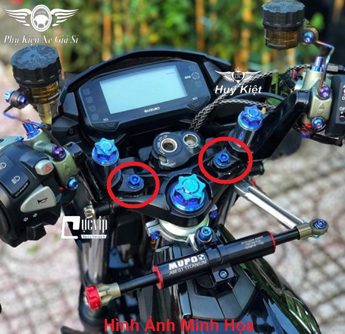 Combo 2 ốc titan gr5 8li4 đầu salaya gắn chảng ba raider, satria, sonic ms5015