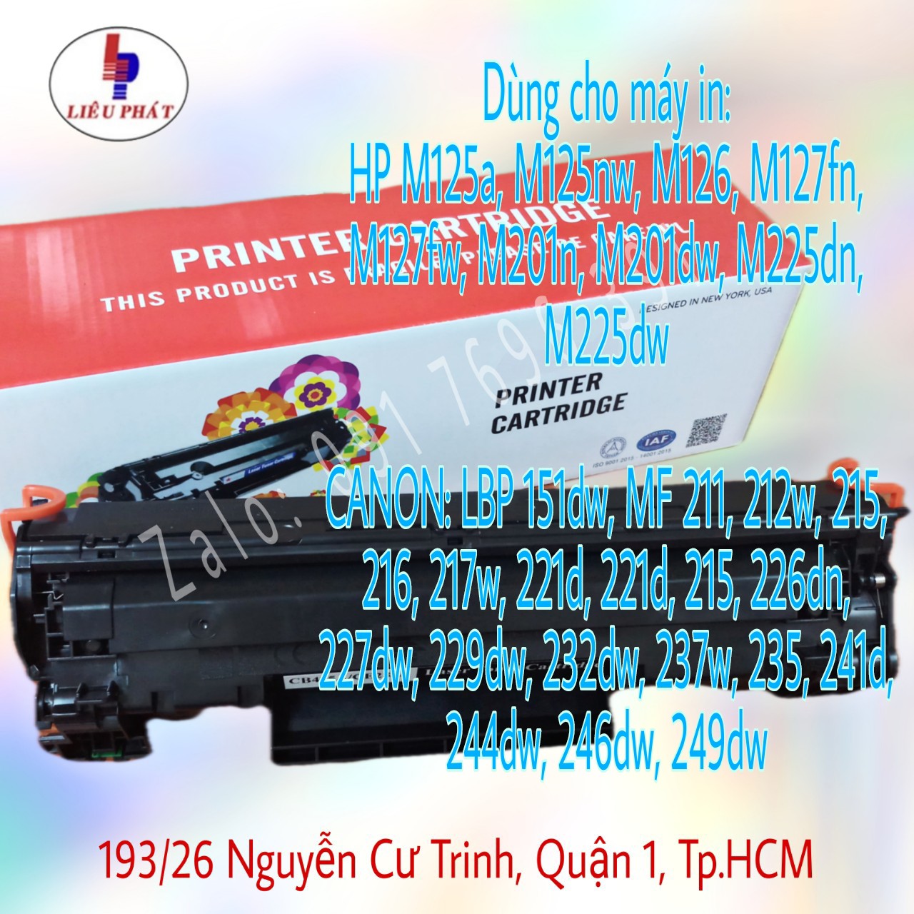 Hộp mực máy in canon 337 dùng cho: mf211/212w/215/217w/221/221d/215/226 hp: m125/ 125fw/ 125a/ m126/ m127/m127fw/ m201/ m225
