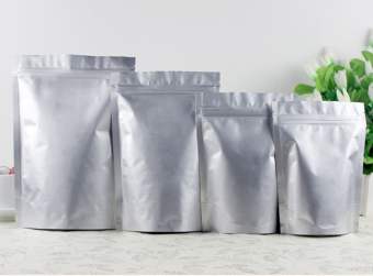 1kg t&uacute;i z&iacute;p 2 mặt bạc đ&aacute;y đứng đựng hạt, bột, đặc sản