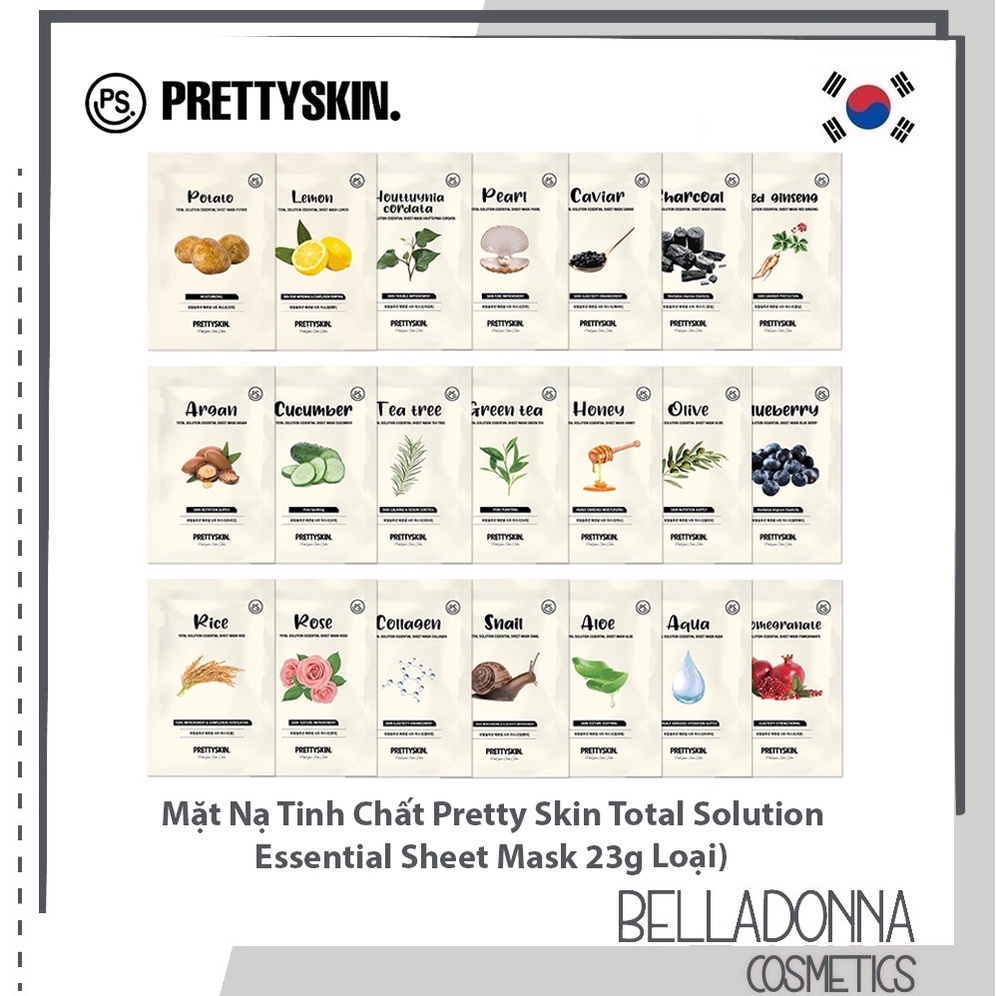 Mặt Nạ Tinh Chất Pretty Skin Total Solution Essential Sheet Mask 23g