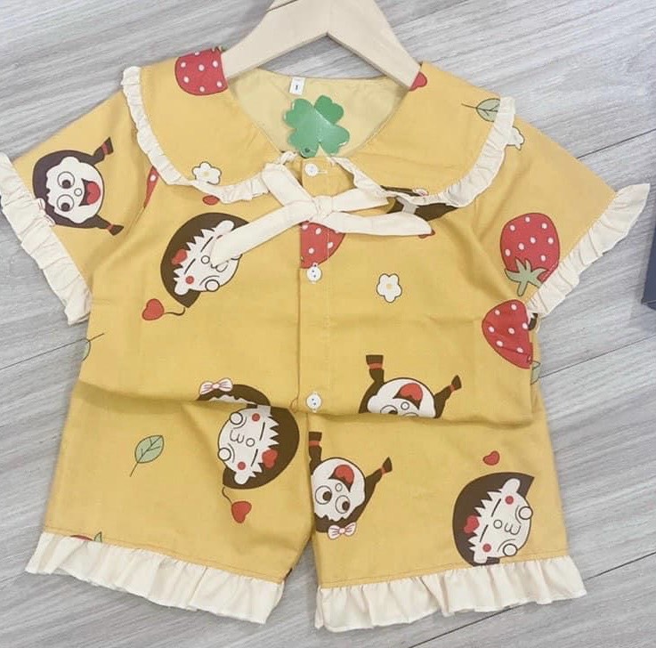 Bộ đồ ngủ cho bé từ 6-16kg pijama chất lụa vải kate cao cấp