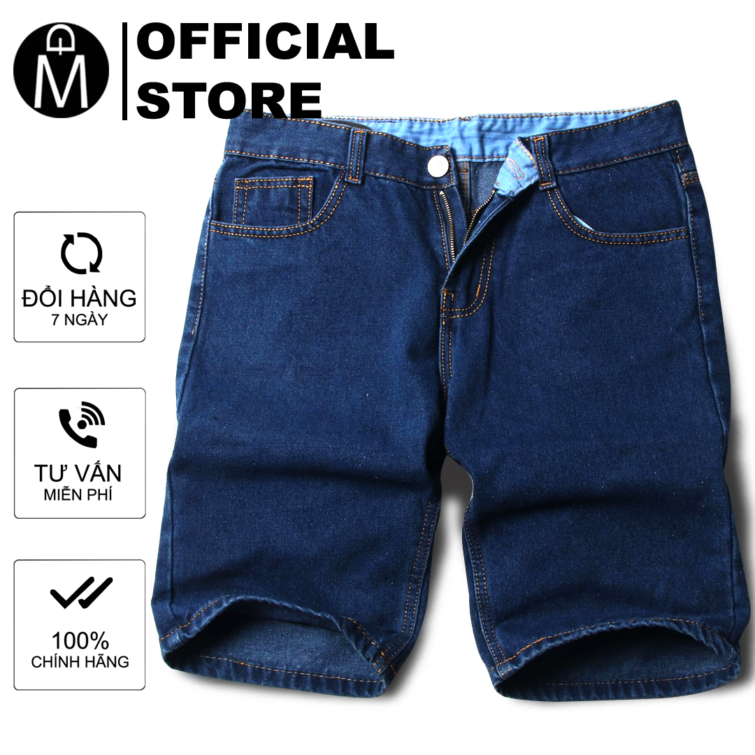 Quần short jean nam MĐ Q392 xanh đậm quần đùi nam thời trang