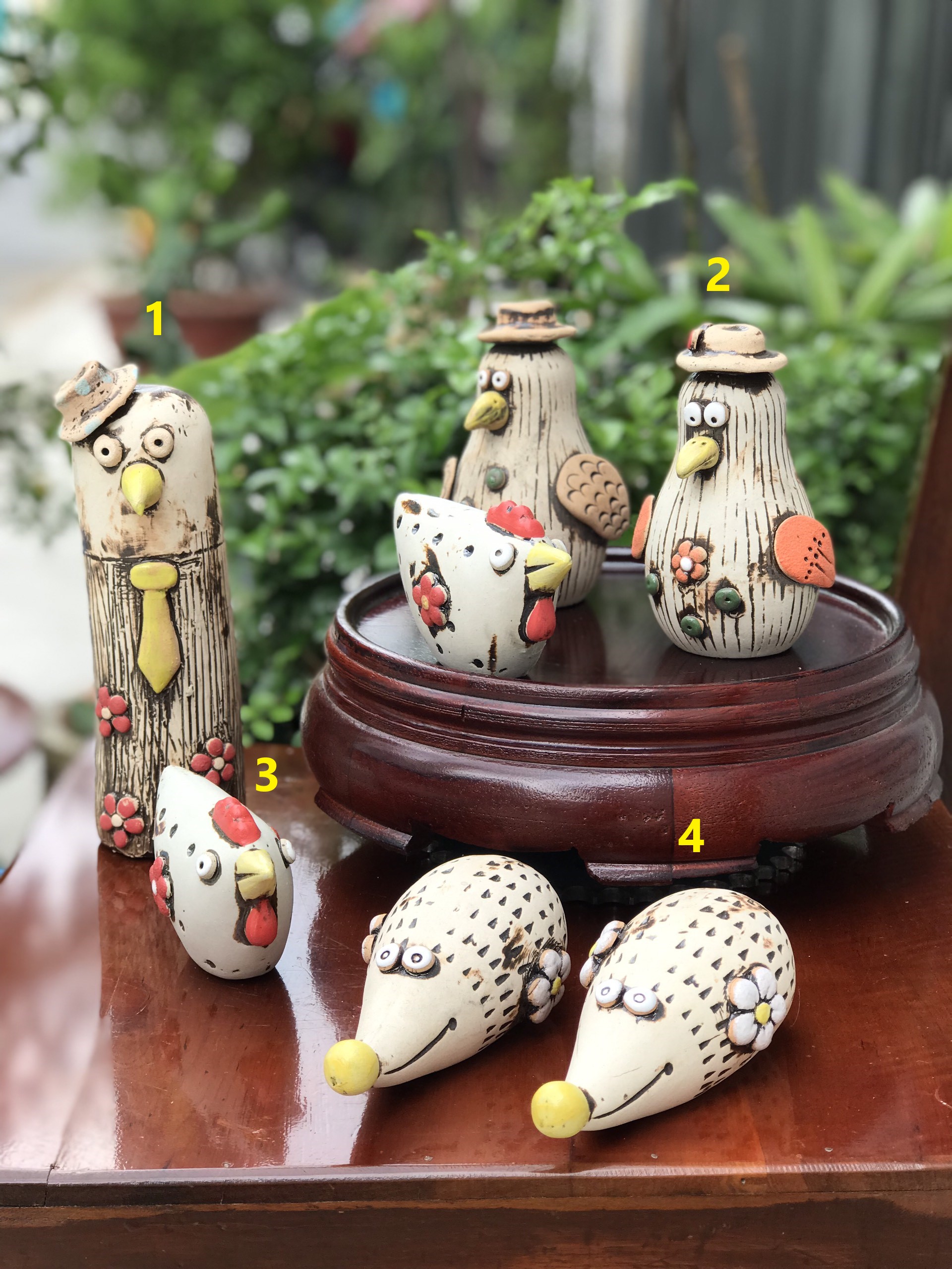 Bộ tượng trang trí decor gốm sứ thủ công