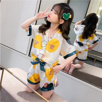 Bộ Đồ Ngủ Pijama Bé Gái Set Quần Áo Trẻ Em Mặc Nhà Lụa Mango Nhiều Màu Cộc Đùi Size Đại 3, 4, 5, 6, 7, 8, 9, 10, 11 Tuổi- Babi mama BPN28