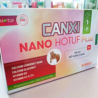 Canxi nano, vitamin D3+K2 giảm nguy cơ loãng xương, thiếu hụt canxi ; CANXI NANO HOTUF Pluss Hộp 30 viên