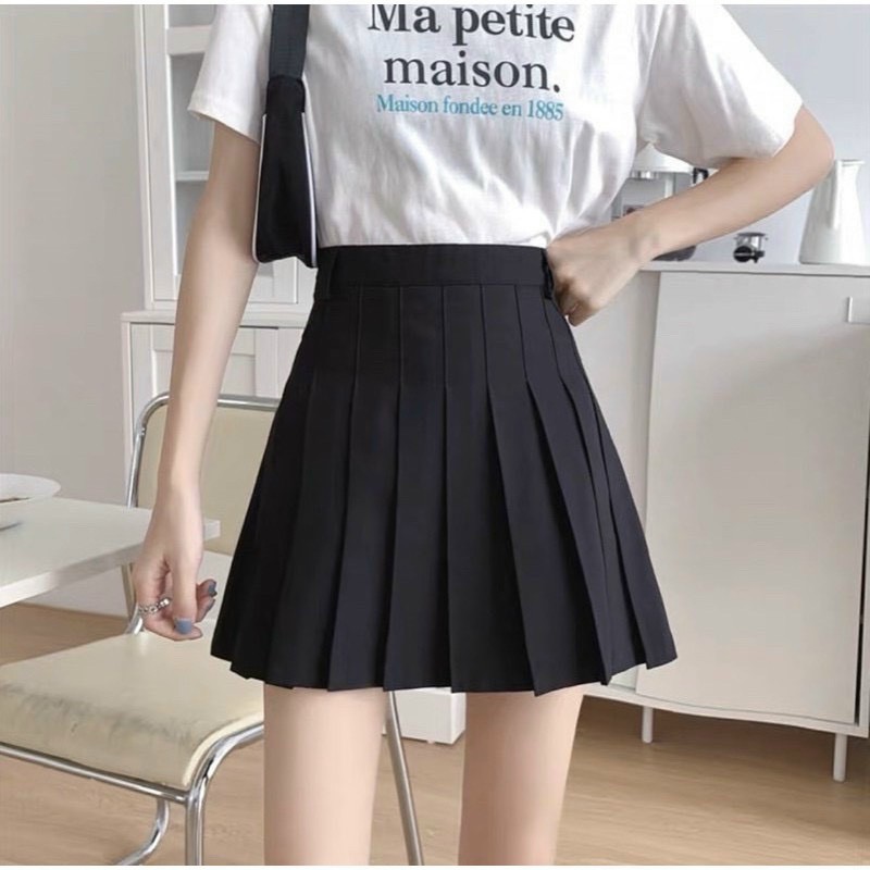 Chân váy ngắn xếp Li tennis dáng chữ A xòe, Chân váy xếp ly tennis ngắn kiểu chữ A Xòe phong cách công sở