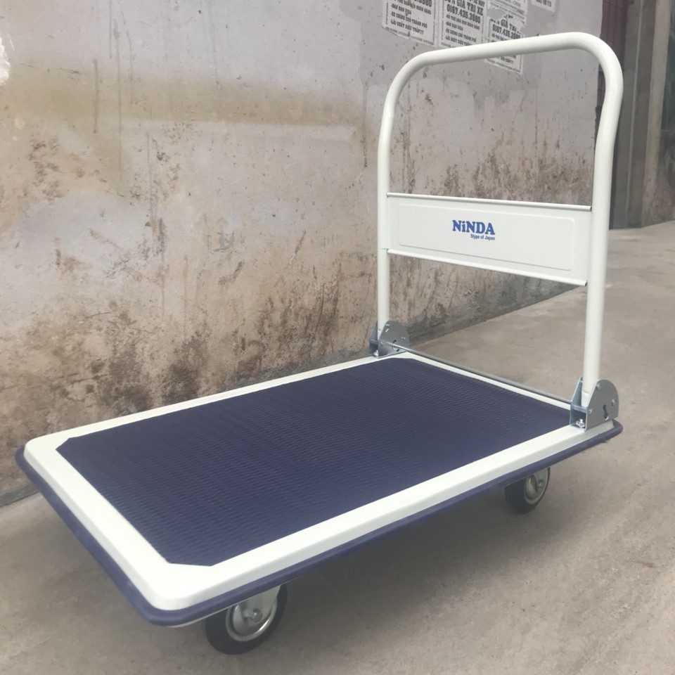 Xe đẩy hàng sản thép ninda nd300s tải trọng 200kg , tay đẩy gấp gọn