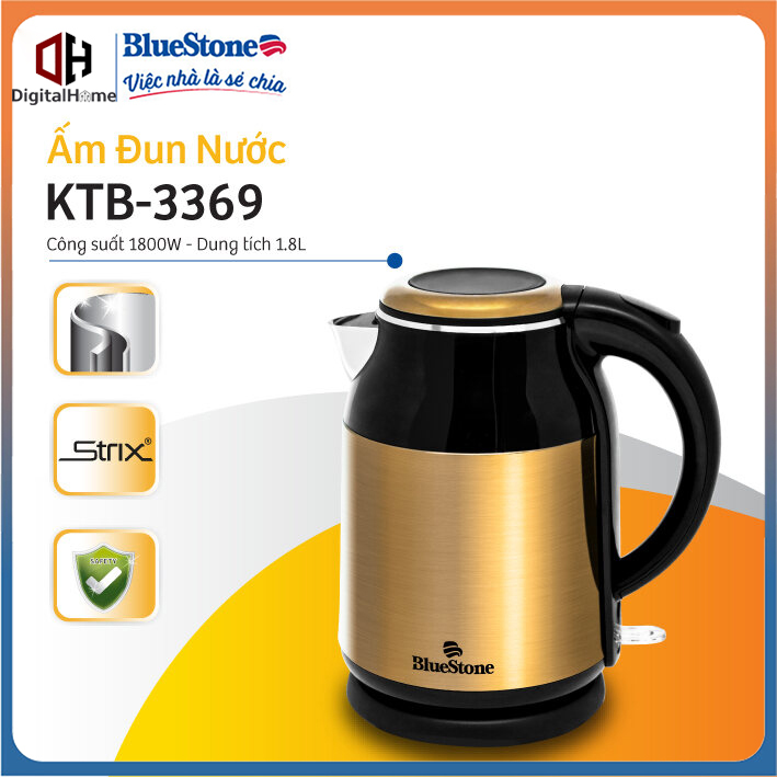 Ấm đun nước bluestone ktb-3369, công suất 1800w, dung tích 1,8l, bảo hành chính hãng 2 năm