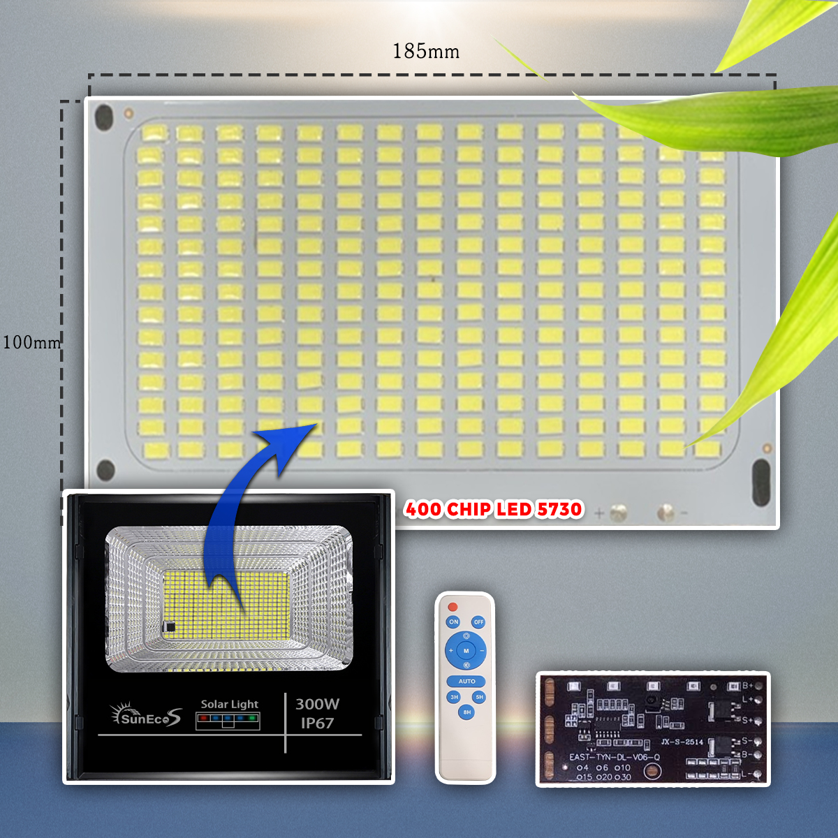 CHIP LED 300W lắp cho đèn pha 300W năng lượng mặt trời SUNECO - Chip 300w 3,2V
