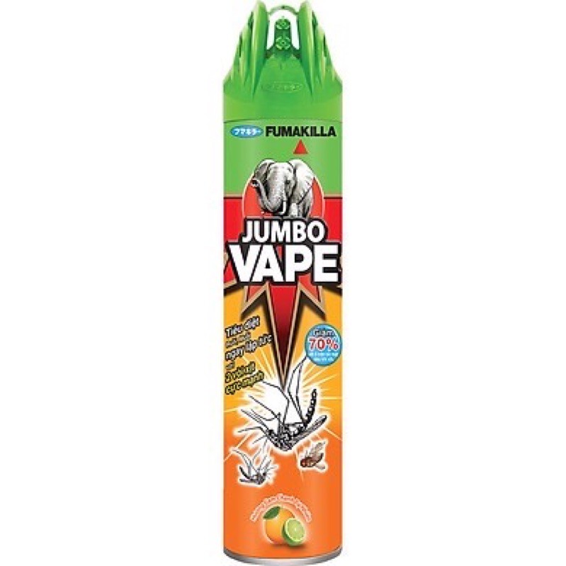 Bình xịt muỗi/côn trùng JUMBO VAPE - Chai 600ml (Tặng 60ml tuỳ đợt)