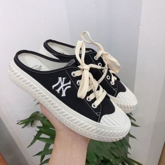 Giày sục thể thao nữ bóng chày đế độn 3p cột dây ny thời trang nữ