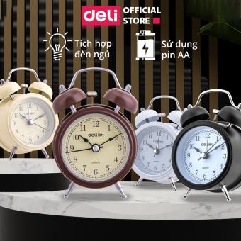 Đồng hồ báo thức có chuông reo Deli 9024