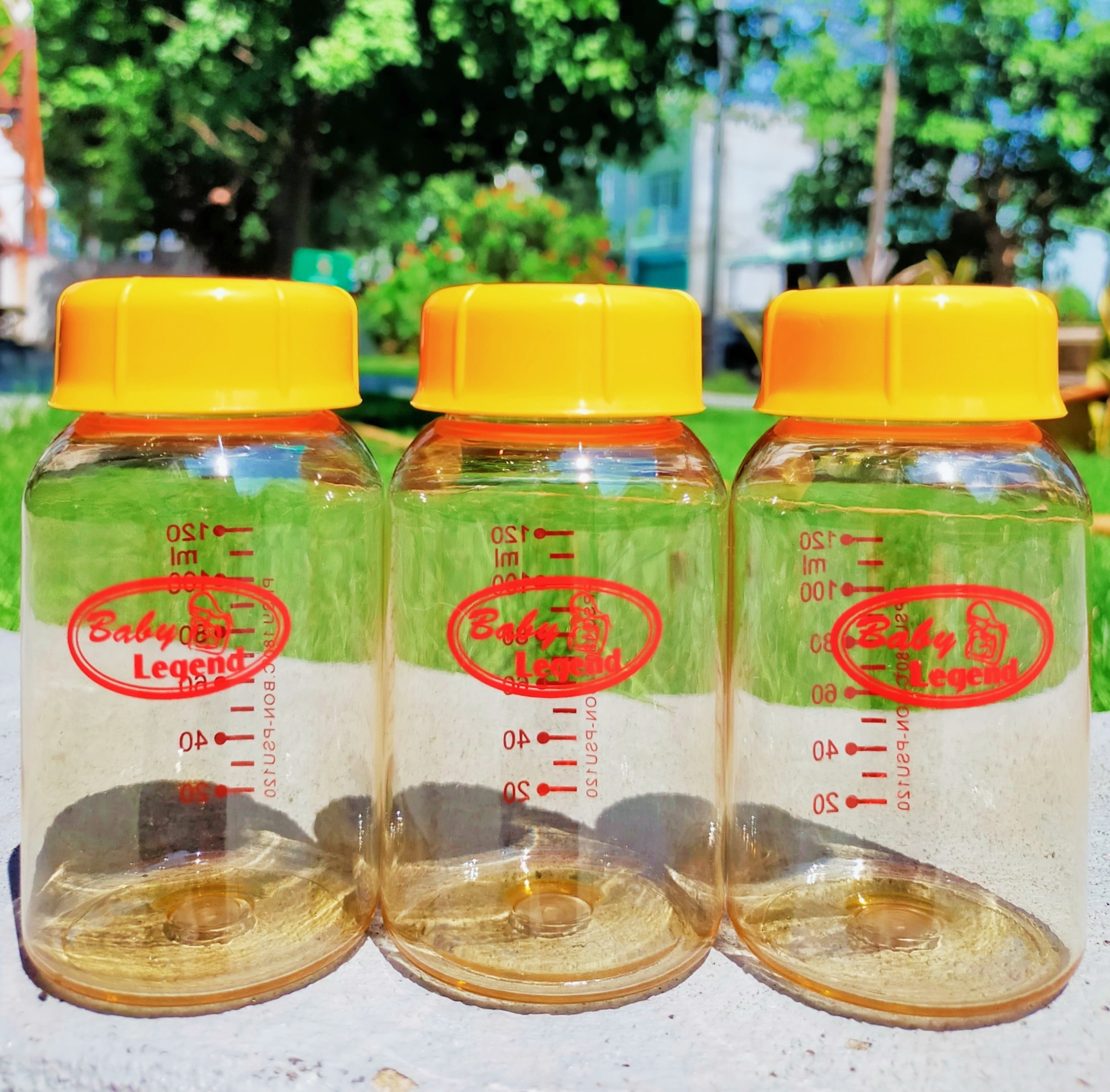 Set bình trữ sữa, đựng sữa mẹ cổ hẹp/ cổ thường PPSU Baby Legend siêu bền vạch chia 120ml đựng tối đa 150ml không BPA