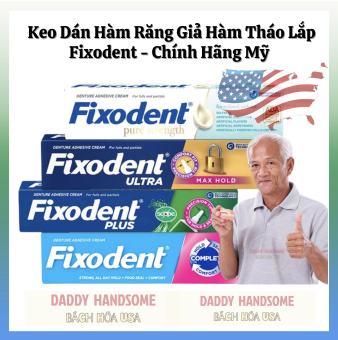 Keo Dán Hàm Giả Hàm Tháo Lắp Răng Giả Fixodent Original 68gr Max Hold 62gr