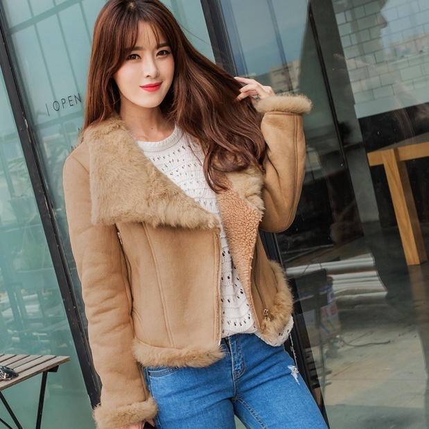 woolen fur jacket for women