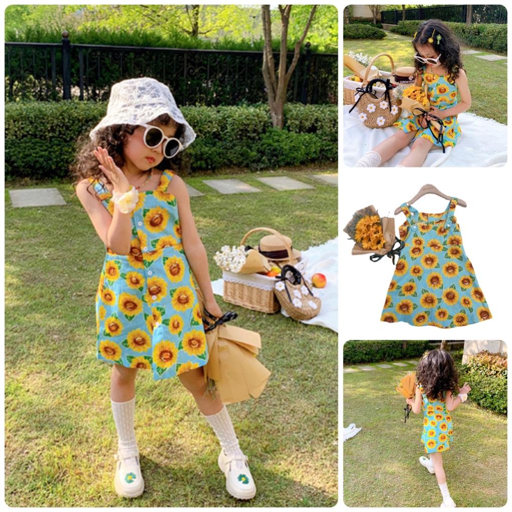 Vt24 size90-130 đầm hoa bé gái quần áo trẻ em hàng quảng châu