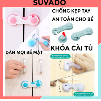 Đai Khóa chốt gài Tủ Lạnh, Khóa Ngăn Kéo, Khóa Cài Cửa Tủ Đồ Chốt cài an toàn cho bé chống kẹp tay KC1 SUVADO