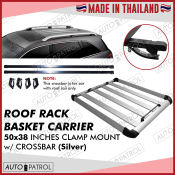 Aerorack Roof Rack Carrier Car Basket - Silver with Clamp