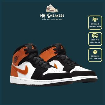 Giày thể thao nam nữ Jordan cổ cao - Giày Jordan JD1 cao cổ màu cam đen chuẩn SC Full Box