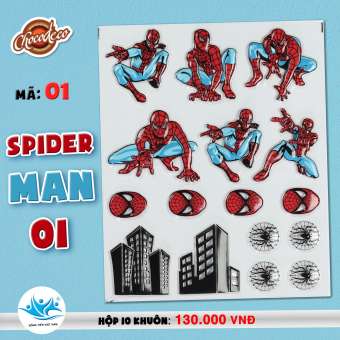 Khuôn CHOCO DECOR 01 Spider Man-khuôn socola trang trí bánh kem- Đồng Tiến Việt Nam