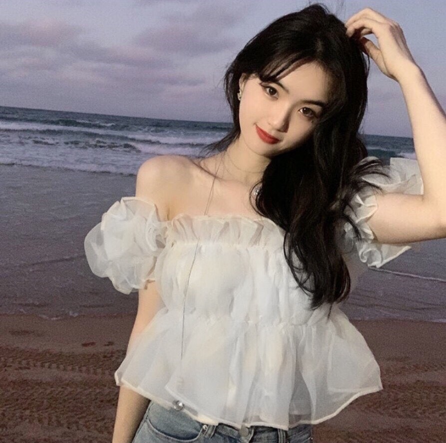 [ FREESHIP] Áo trẽ vai nữ đi biển đi chơi siêu dễ thương, áo kiểu nữ chất voan tơ cao cấp thiết kế tôn dáng [ TRỄ VAI CHUN]