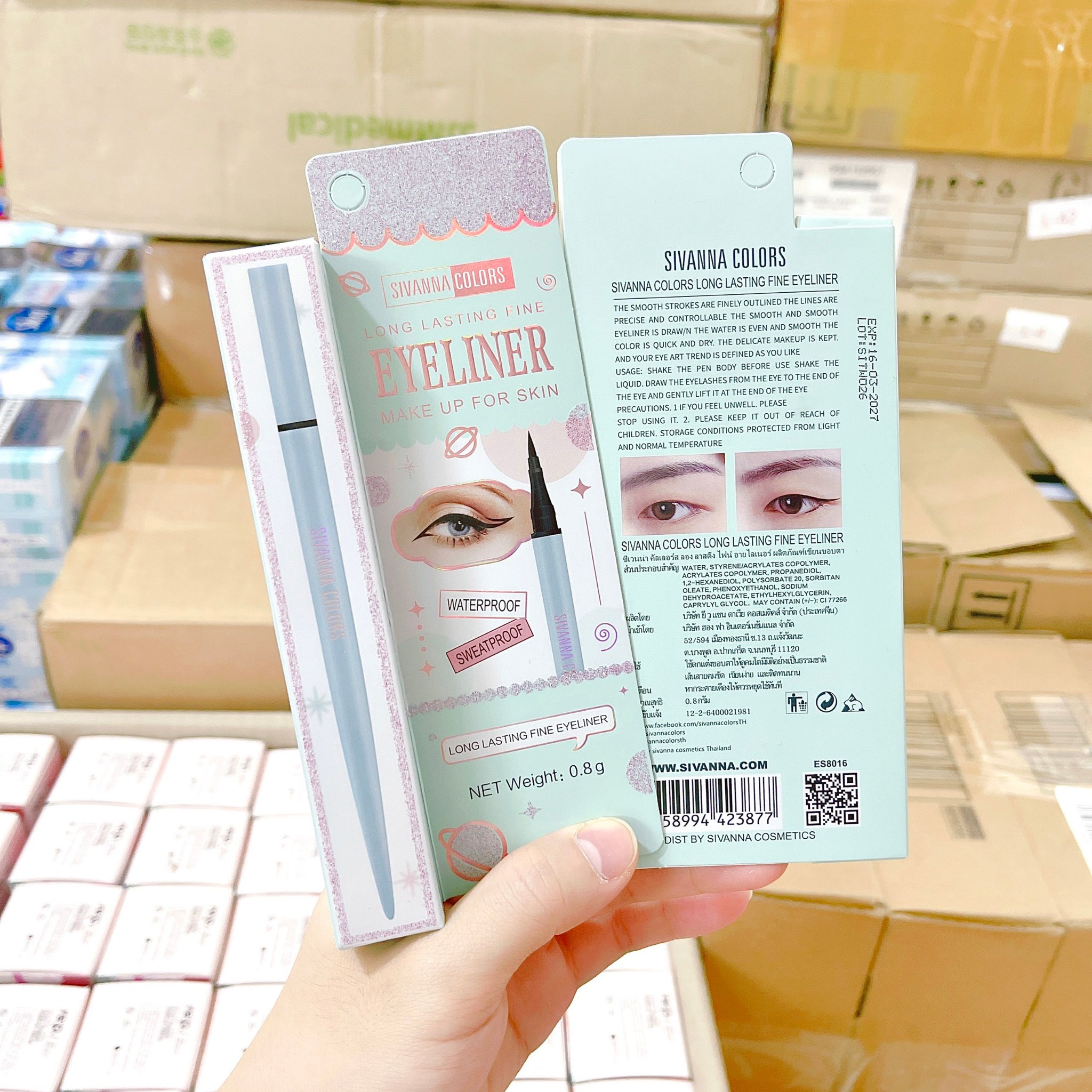 Kẻ Mắt Nước Lâu Trôi Sivanna Colors Màu Đen Long Lasting Fine
