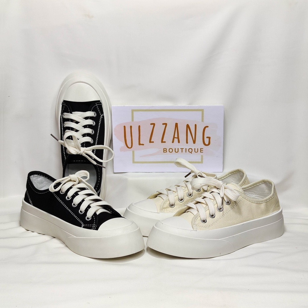 Giày độn đế nữ l giày sneaker nữ đen trắngl Giày thể thao nữ