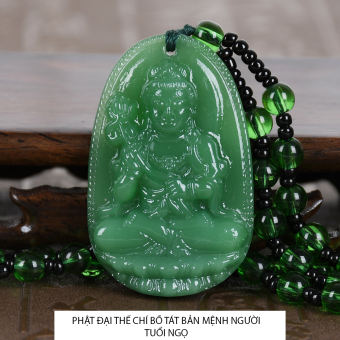 Phật bản mệnh Đại Thế Chí Bồ Tát cao cấp - Phật bản mệnh người tuổi Ngọ - Dây chuyền chuỗi hạt vòng đeo cổ mặt phật bản mệnh mang lại bình an may mắn tài lộc