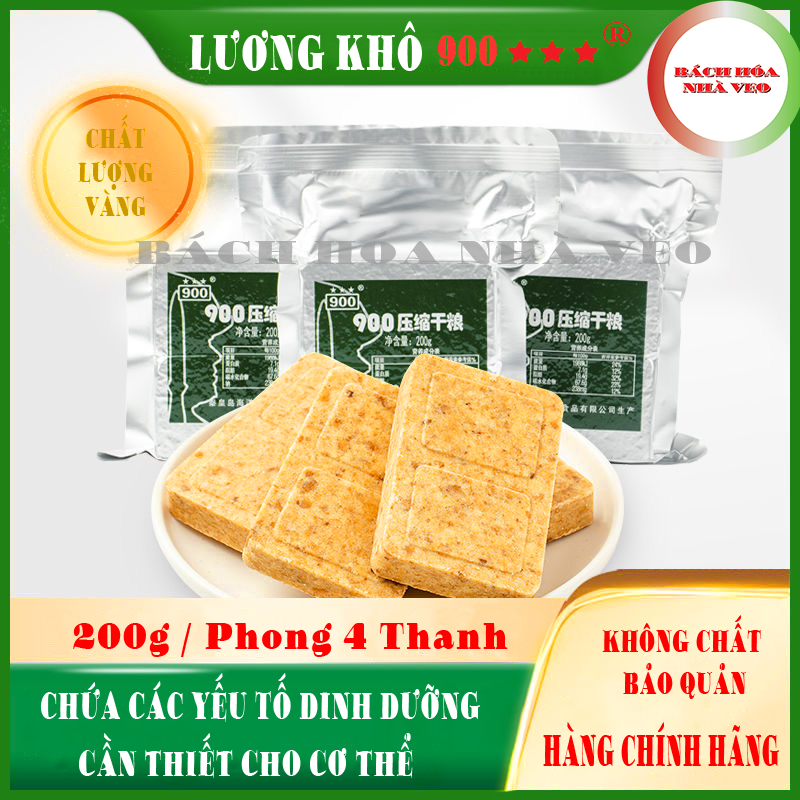 1 phong lương khô quân đội 900 ba sao 200g, lương khô trung quốc thơm ngon, hàng chính hãng date 2024