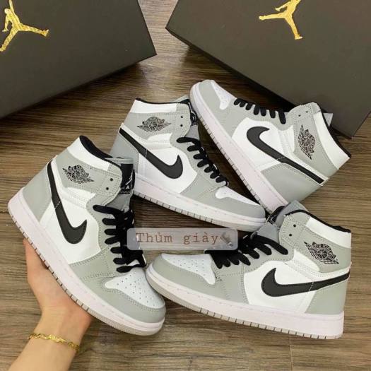 Giày Nike Jordan Cổ Cao trắng Xám Full sz Nam Nữ Bản Đẹp full boxx