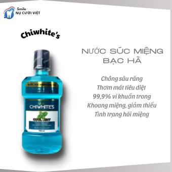 Nước Súc Miệng Bạc Hà Chiwhite's 250-750ML Ngừa Sâu Răng Chống Hôi Miệng Kháng Khuẩn Làm Sạch Mảng Bám