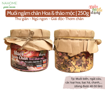 Muối ngâm chân thảo dược hoàn toàn thiên nhiên, giúp ngủ ngon, thư giãn, giải độc, hộp 250gr dùng 40-50 lần - Muối ngâm chân Xuân Hạ Thu Đông Đà Lạt 1893 Nahome