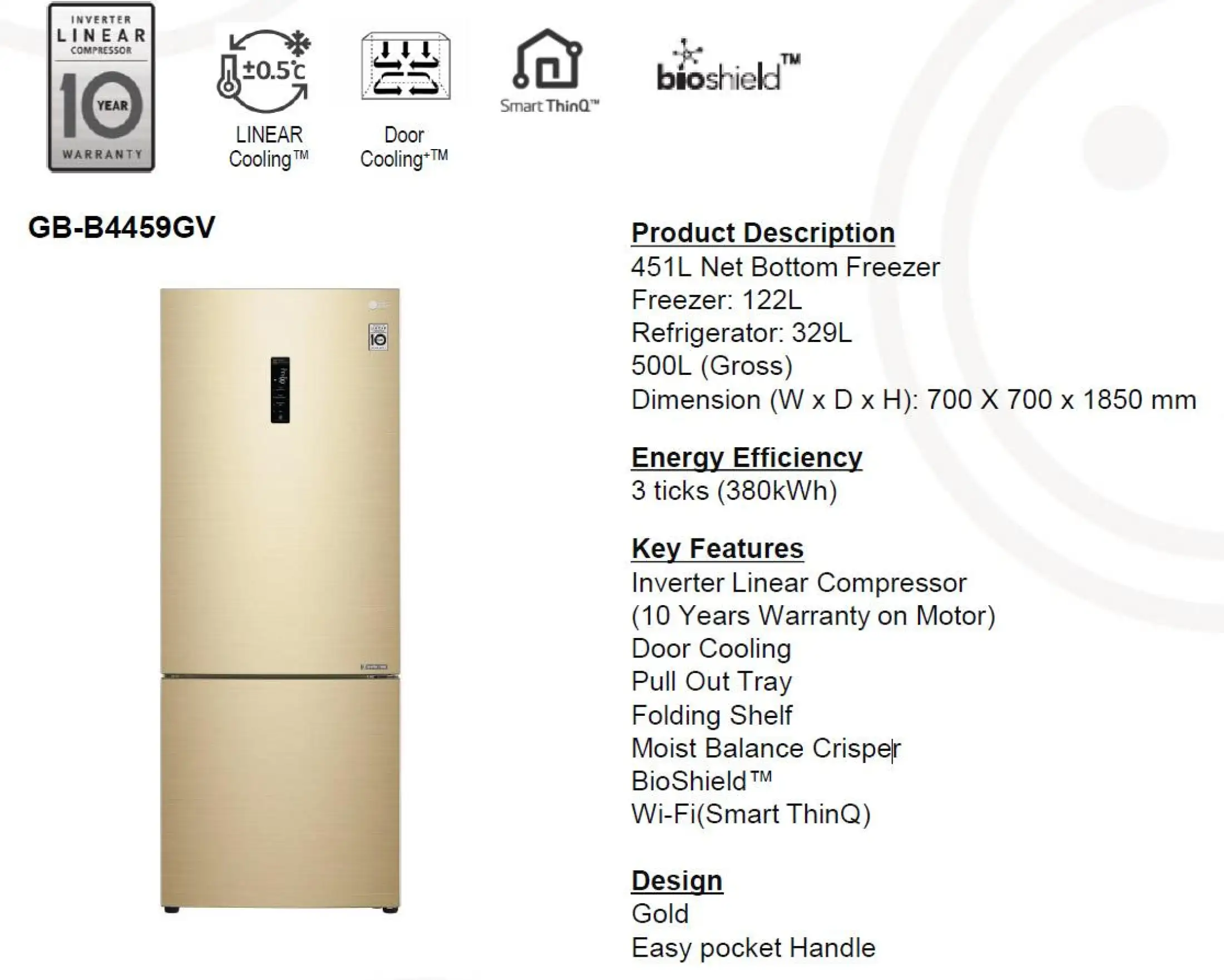 Bulky Lg Gb B4459gv Bottom Freezer Refrigerator Lazada Singapore Bulky Lg Gb B4459gv Bottom Freezer Refrigerator Lazada Singapore