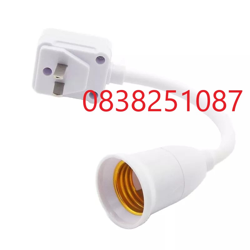 Chuôi đèn e27 thân lò xo có công tắc xoay 360 độ