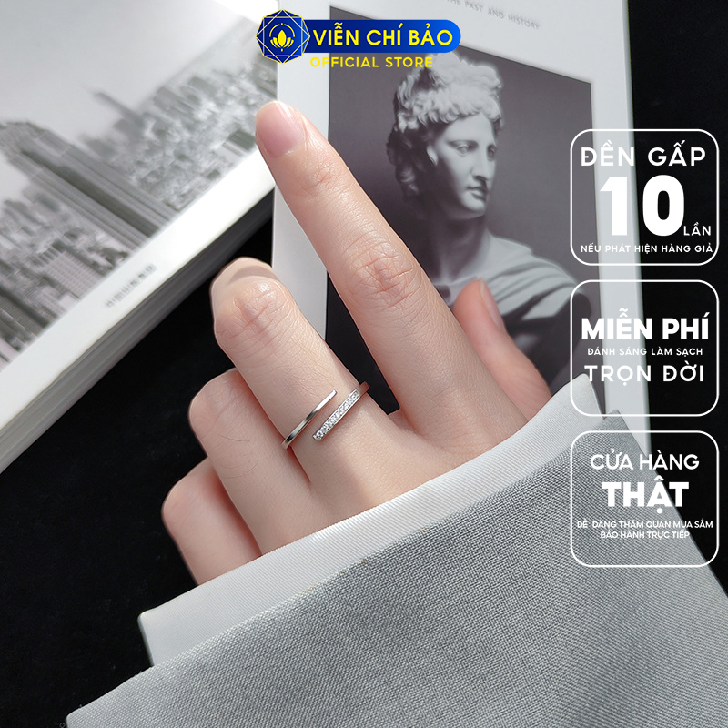 Nhẫn bạc nữ vòng vô cực Glint chất liệu bạc 925 thời trang phụ kiện trang sức nữ Viễn Chí Bảo N400176