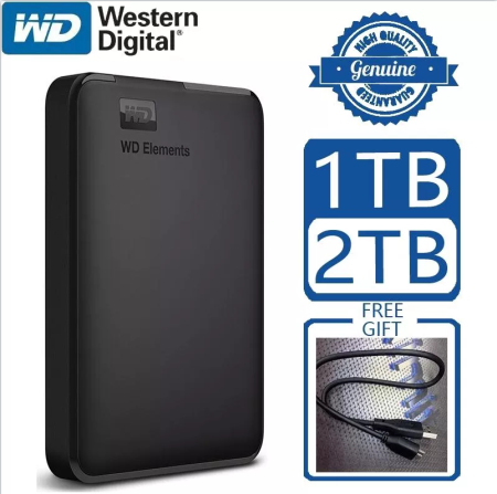 WD Elements Portable Hard Drive - Simple, Fast, 2TB, 2-Year Warranty